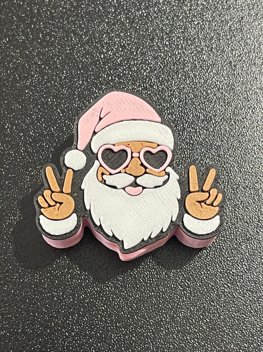 Retro pink Santa straw topper ( standard size)