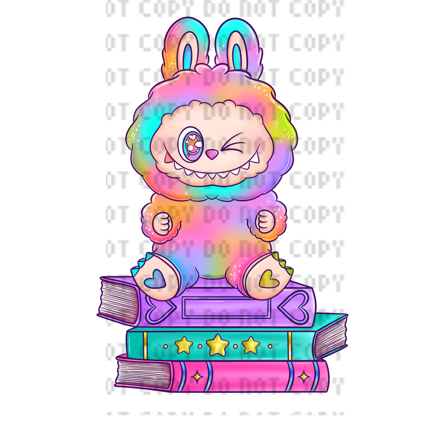 COLORFUL LABUBU BOOKS DTF TRANSFER