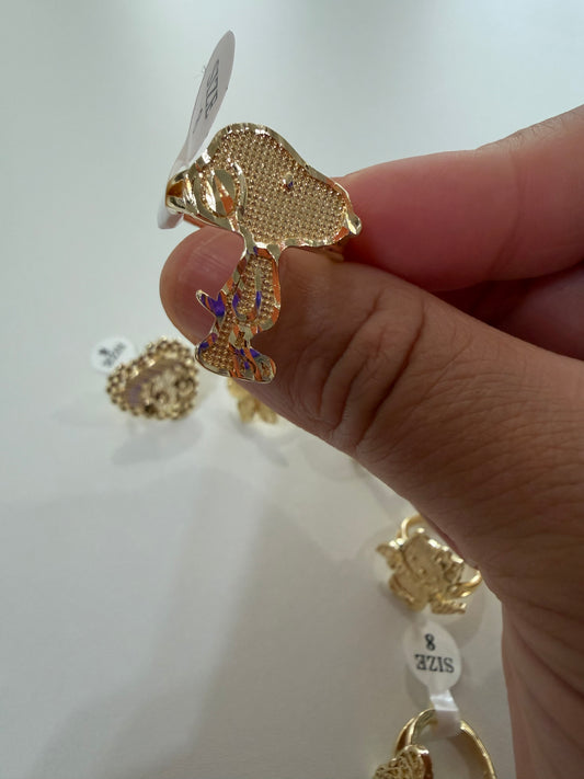 Snoopy 18k laminated gold ring