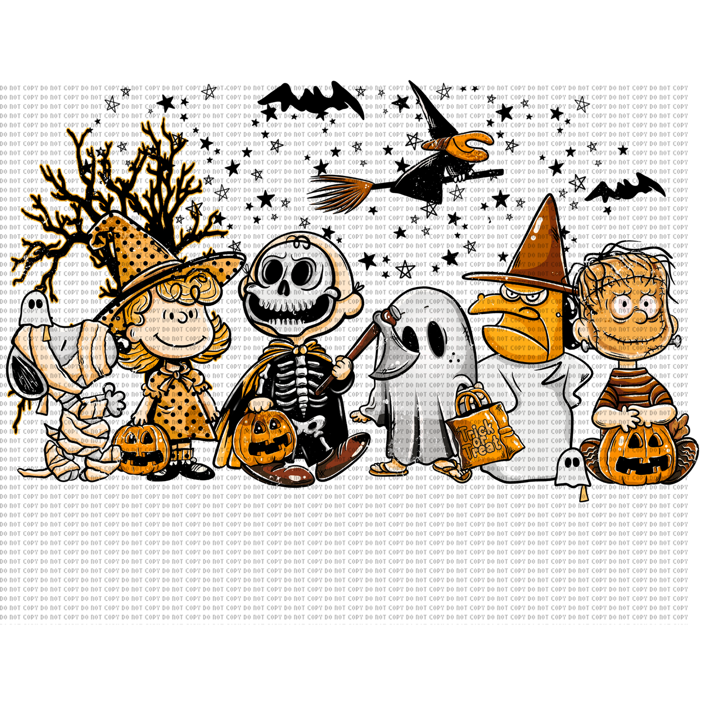 Spooky Charlie Brown DTF transfer