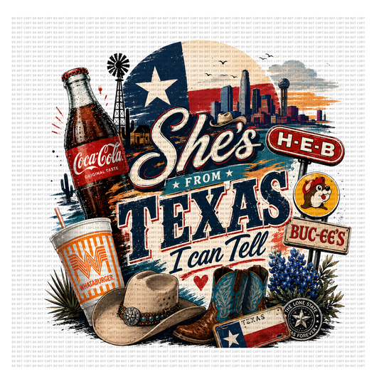 She’s from Texas coke design 2 dtf transfer