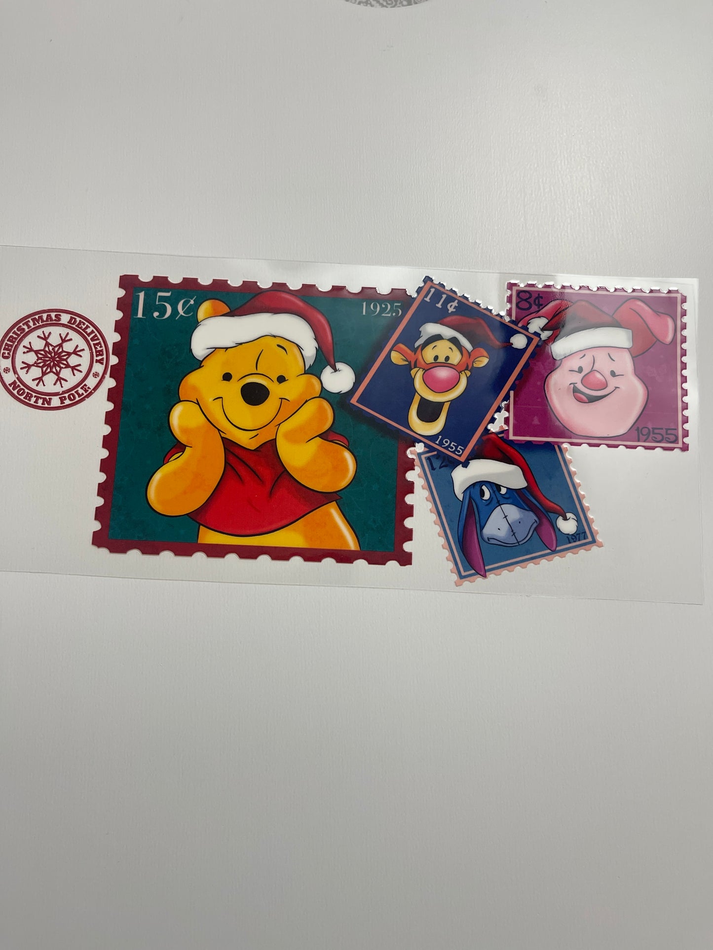 #92 Christmas stamp Pooh uvdtf cup wrap