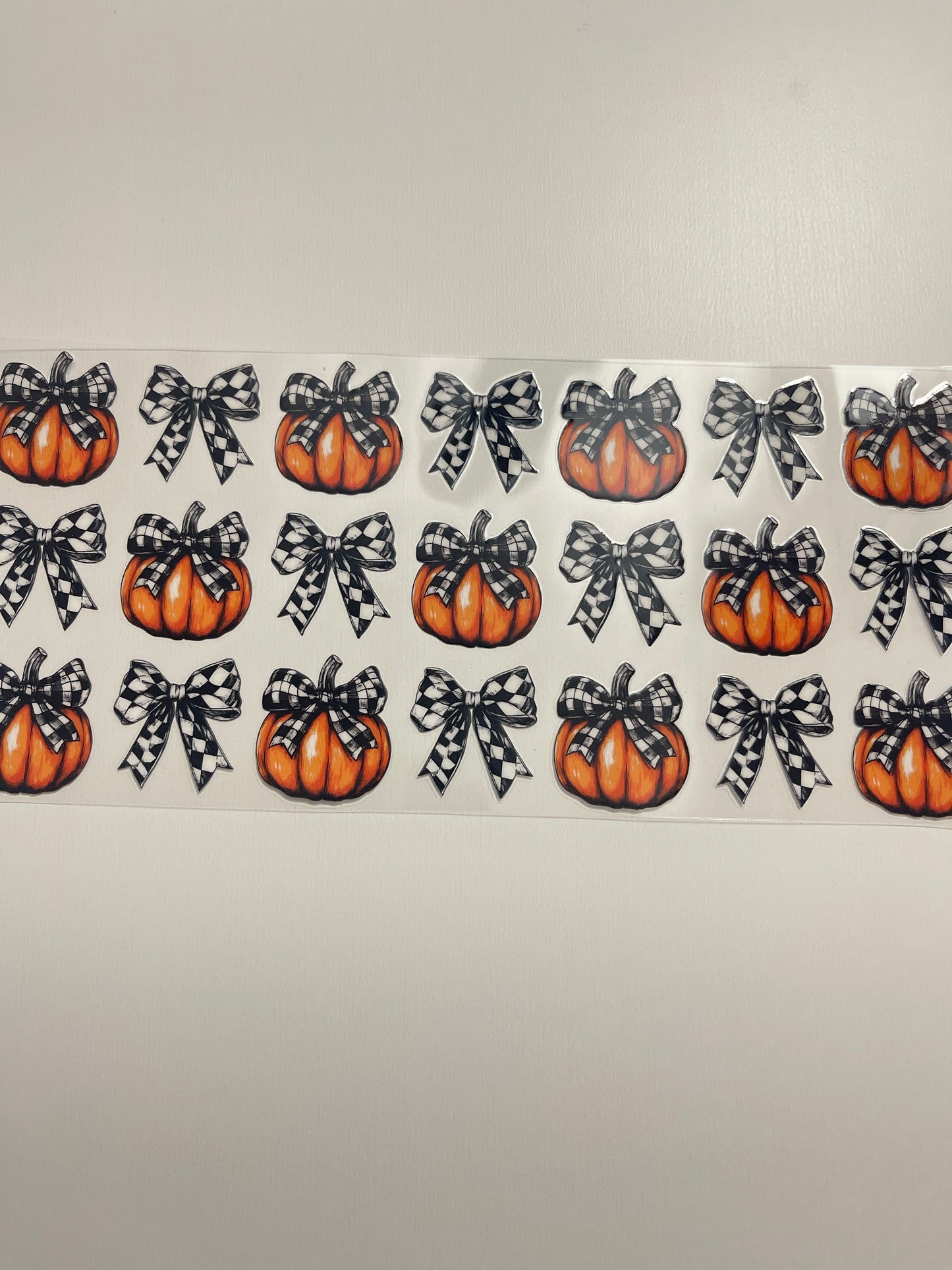 #88 checkered pumpkins uvdtf cup wrap