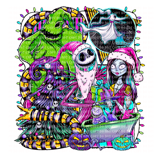 Jack & Sally nightmare before Christmas DTF transfer