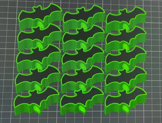Neon green bats straw toppers (8mm) 15 toppers