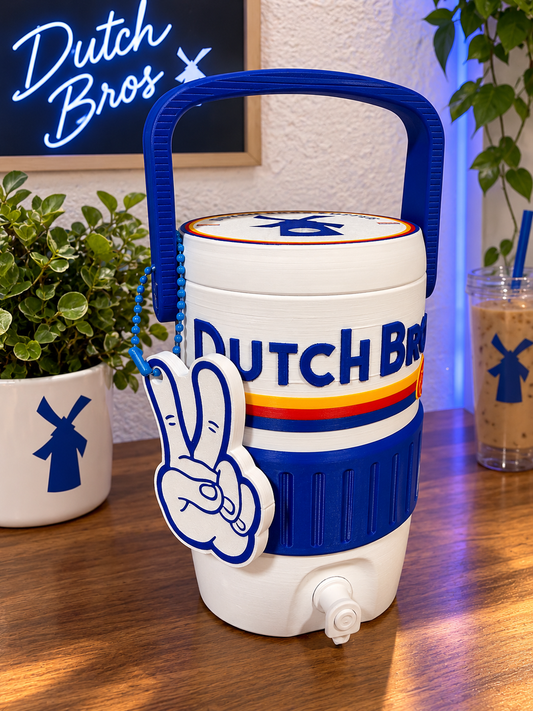 Dutch bros 12 oz can koozie with can opener keychain