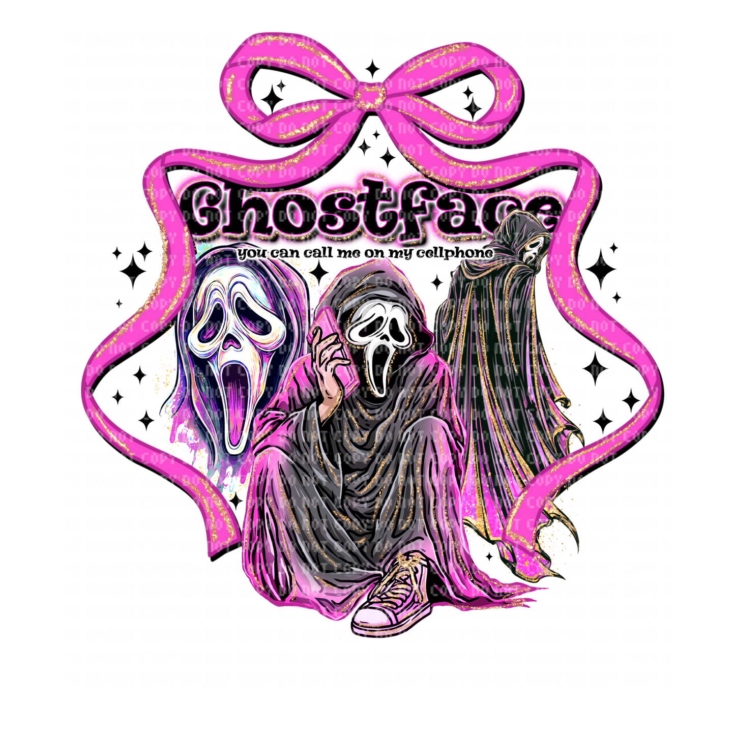 GHOSTFACE PINK RIBBON DTF TRANSFER