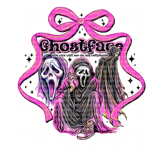GHOSTFACE PINK RIBBON DTF TRANSFER