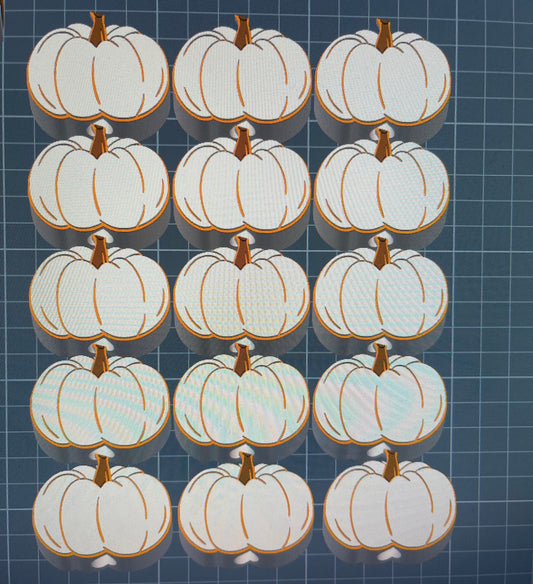 Beige pumpkin straw toppers standard size (8mm) 15 toppers
