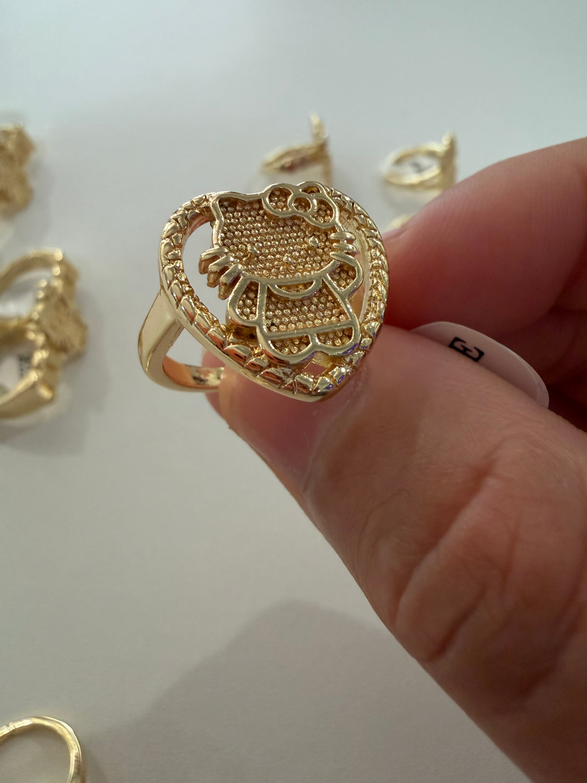 Hk Cute heart 18k laminated gold ring