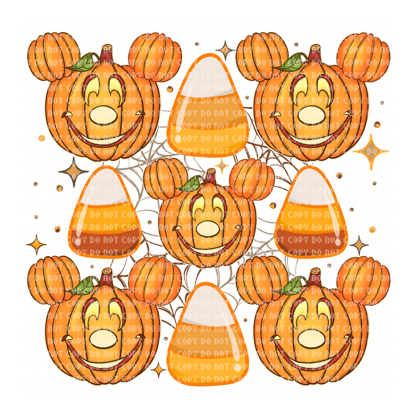 MAGICAL PUMPKIN W/CANDY CORN DTF TRANSFER