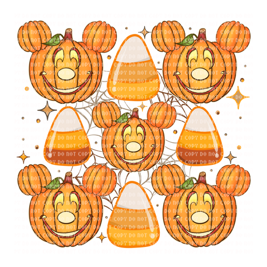 MAGICAL PUMPKIN W/CANDY CORN DTF TRANSFER