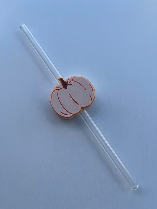 Beige pumpkin straw topper standard size(8mm)