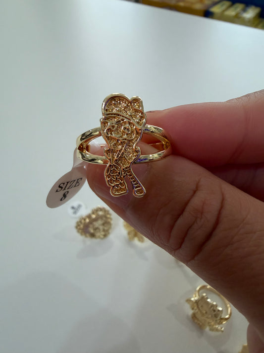 Strawberry shortcake 18k laminated gold ring