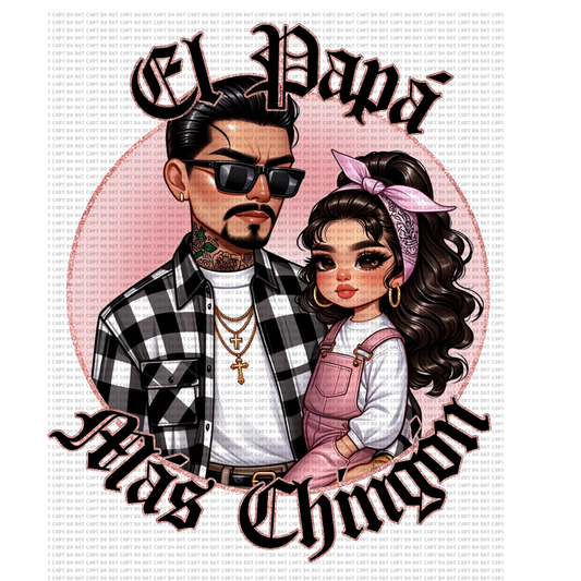 El papá más chingón con niña DTF transfer