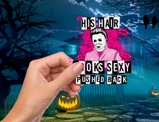 His hair looks sexy pushed back 4” decal