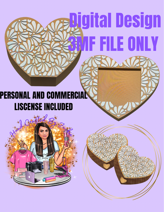HEART TALAVERA PEN HOLDER AND POST IT NOTE BUNDLE STL FILE ONLY  DIGITAL FILE
