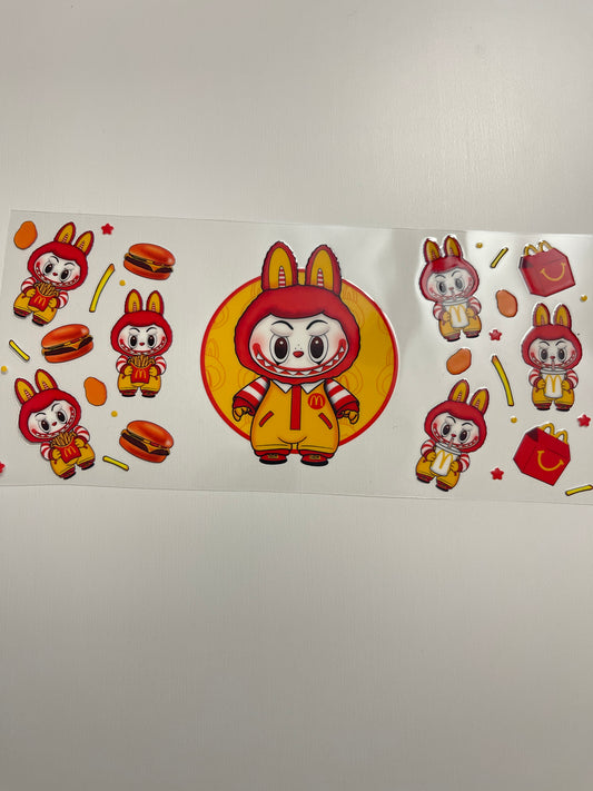 #100 Ronald McDonald labubu uvdtf cup wrap