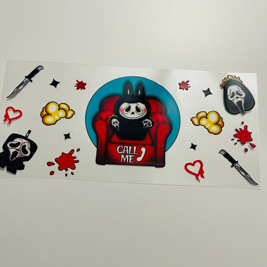 #62 ghost face LABUBU uvdtf cup wrap
