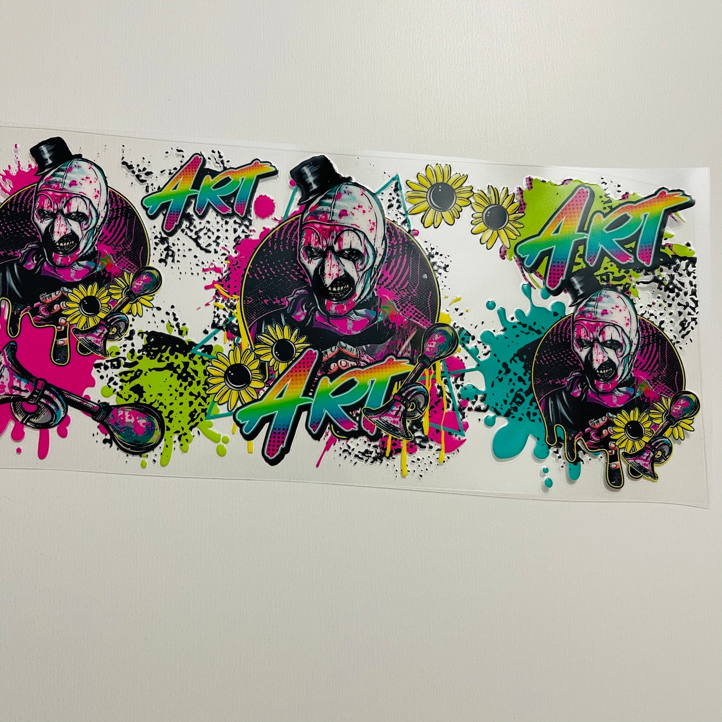 #31 neon art the clown uvdtf cup wrap