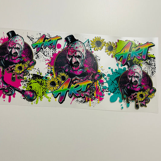 #31 neon art the clown uvdtf cup wrap