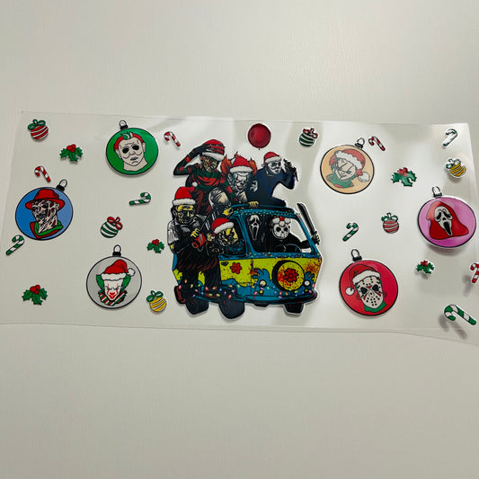 #48 Christmas horror on truck uvdtf cup wrap