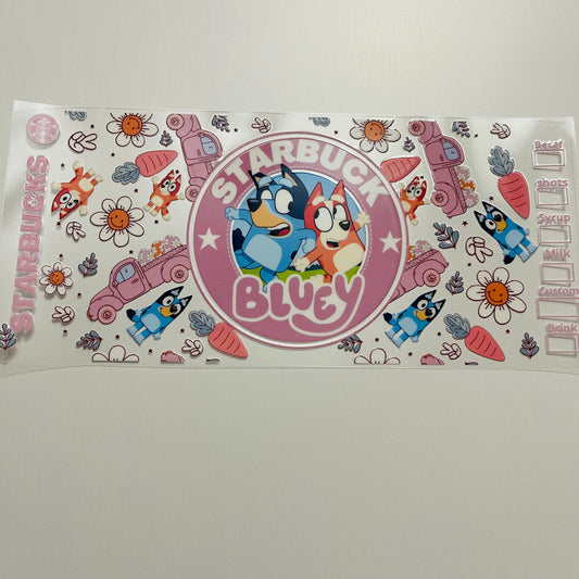 #5 Starbucks bluey uvdtf cup wrap