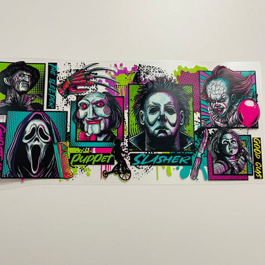#9 neon horror squad uvdtf cup wrap