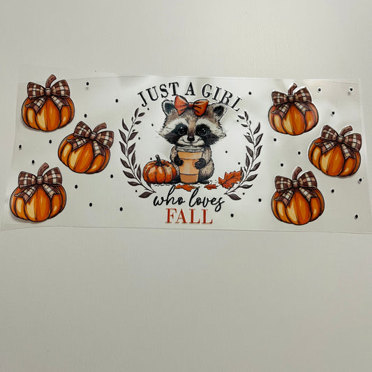 #45 just a girl who loves fall uvdtf cup wrap