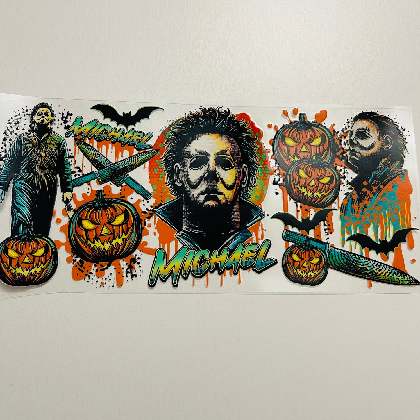 #55 neon Michael Myers uvdtf cup wrap