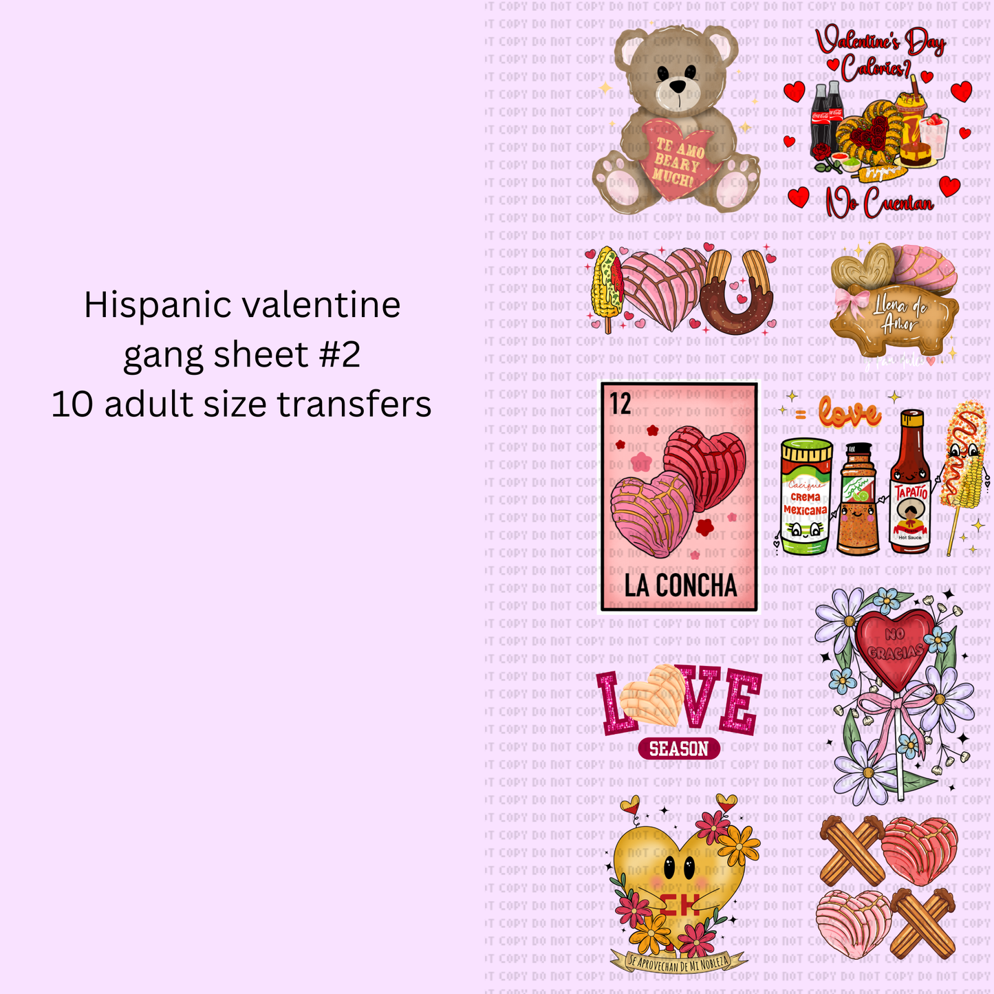Hispanic valentine #2 gangsheet