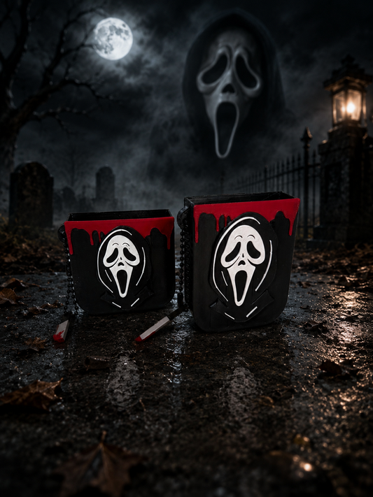 Ghostface hand sanitizer case w/bloody knife charm