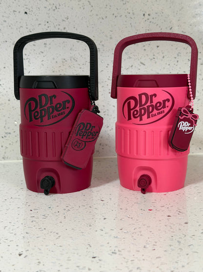 Dr Pepper can cooler W can opener keychain