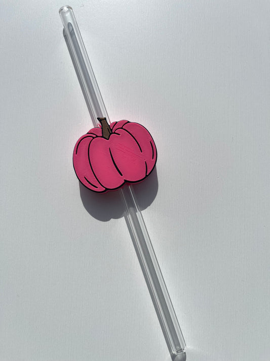 PINK PUMPKIN STRAW TOPPER STANDARD SIZE (8mm)
