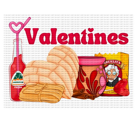 JARRITO, TAMAL, CONCHA CHOCOLATE VALENTINE DTF TRANAFER