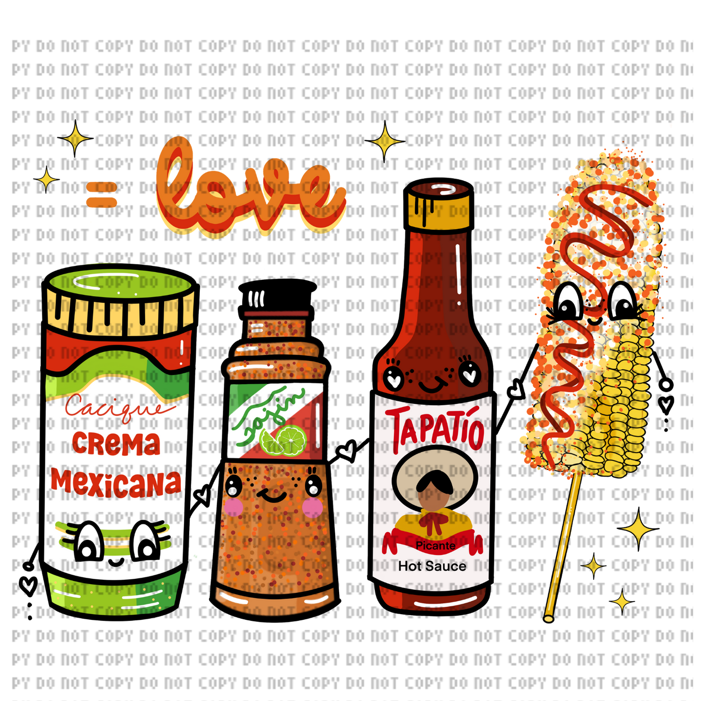 CREMA, TAJIN, TAPATIO Y ELOTE VALENTINE DTF TRANSFER