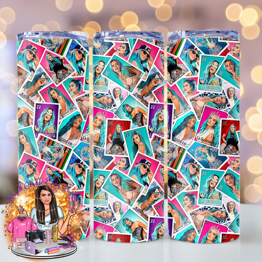 20 OZ KG BLUE HAIR LOTERIA TUMBLER
