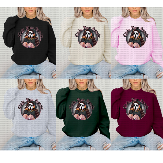 CHULA PERO SPOOKY UNISEX CREWNECK SWEATERS