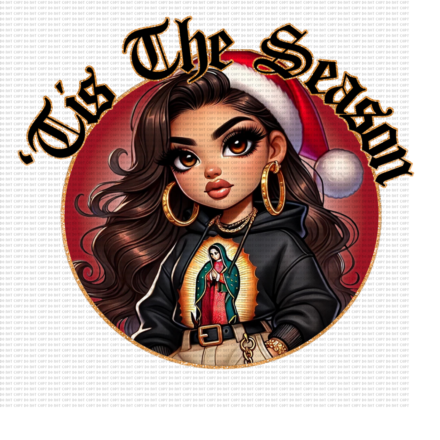 GIRL W/ VIRGENCITA TIS THE SEASON DTF TRANSFER
