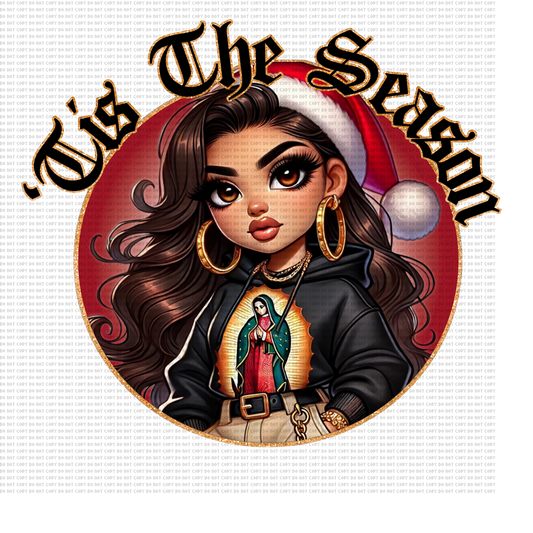 GIRL W/ VIRGENCITA TIS THE SEASON DTF TRANSFER