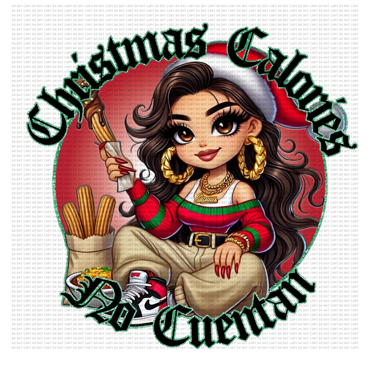 GIRL CHRISTMAS CALORIES NO CUENTAN DTF TRANSFER