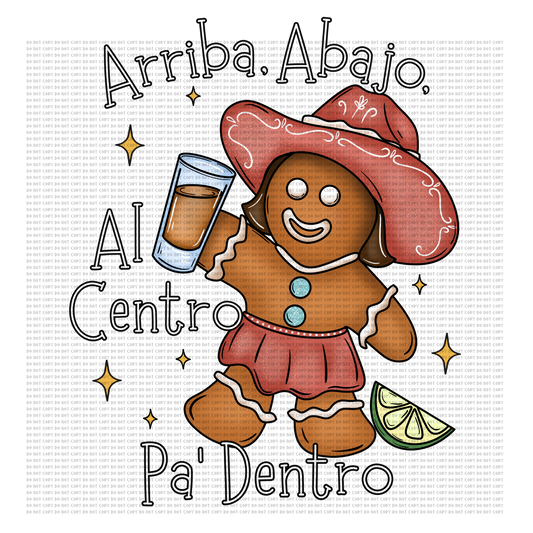 ARRIBA ABAJO AL CENTRO PA DENTRO GINGER GIRL DTF TRANSFER