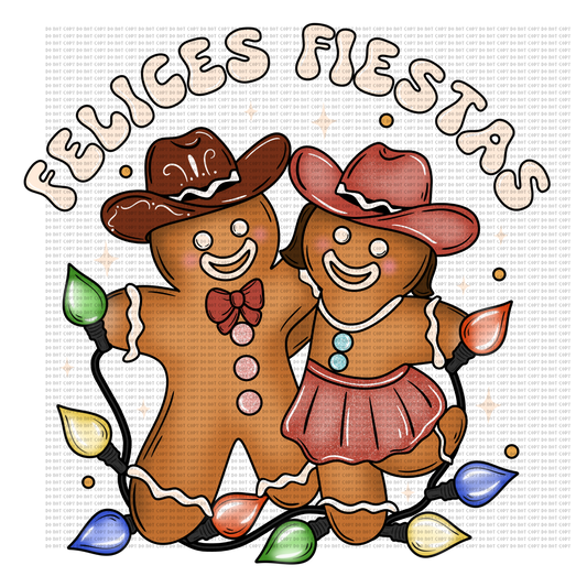FELICES FIESTAS GINGER BOY & GINGER GIRL DTF TRANSFER